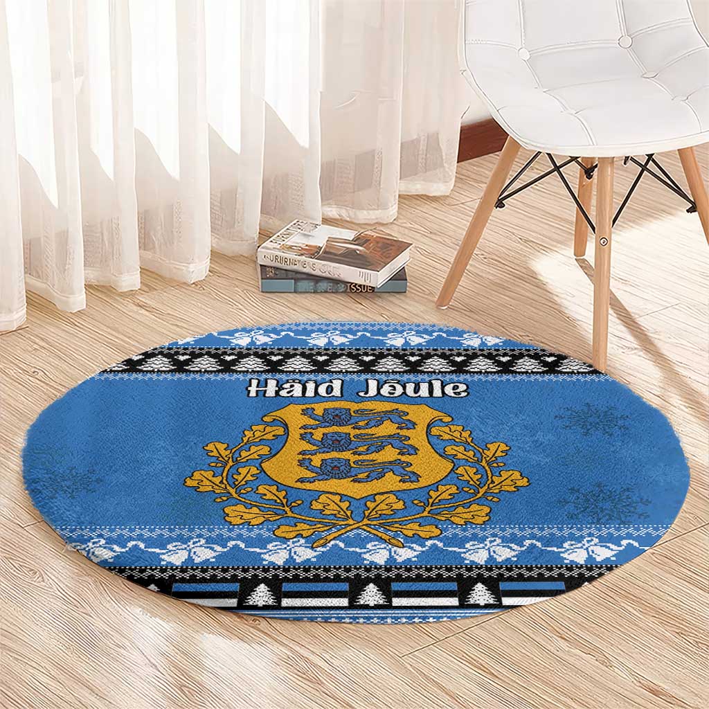 Estonia Christmas Round Carpet Coat Of Arms Haid Joule - Wonder Print Shop