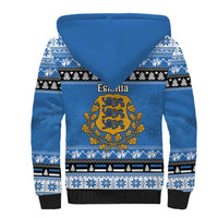 Estonia Christmas Sherpa Hoodie Coat Of Arms Haid Joule - Wonder Print Shop
