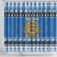 Estonia Christmas Shower Curtain Coat Of Arms Haid Joule - Wonder Print Shop