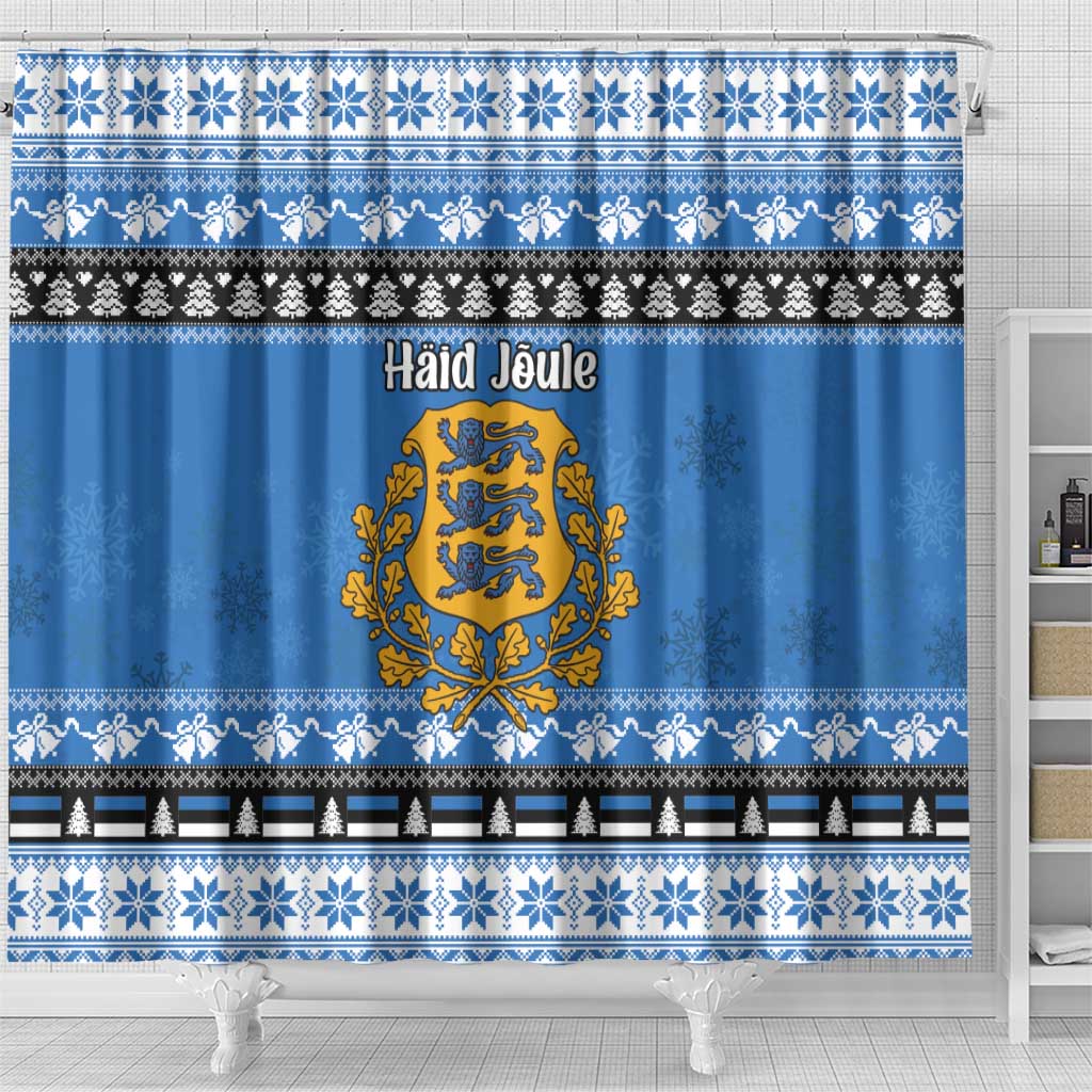 Estonia Christmas Shower Curtain Coat Of Arms Haid Joule - Wonder Print Shop