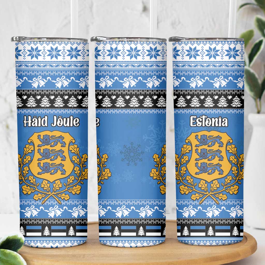 Estonia Christmas Skinny Tumbler Coat Of Arms Haid Joule - Wonder Print Shop