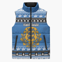 Estonia Christmas Sleeveless Puffer Jacket Coat Of Arms Haid Joule - Wonder Print Shop