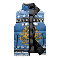 Estonia Christmas Sleeveless Puffer Jacket Coat Of Arms Haid Joule - Wonder Print Shop