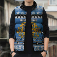 Estonia Christmas Sleeveless Puffer Jacket Coat Of Arms Haid Joule - Wonder Print Shop