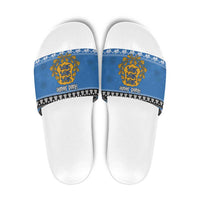 Estonia Christmas Slide Sandals Coat Of Arms Haid Joule - Wonder Print Shop