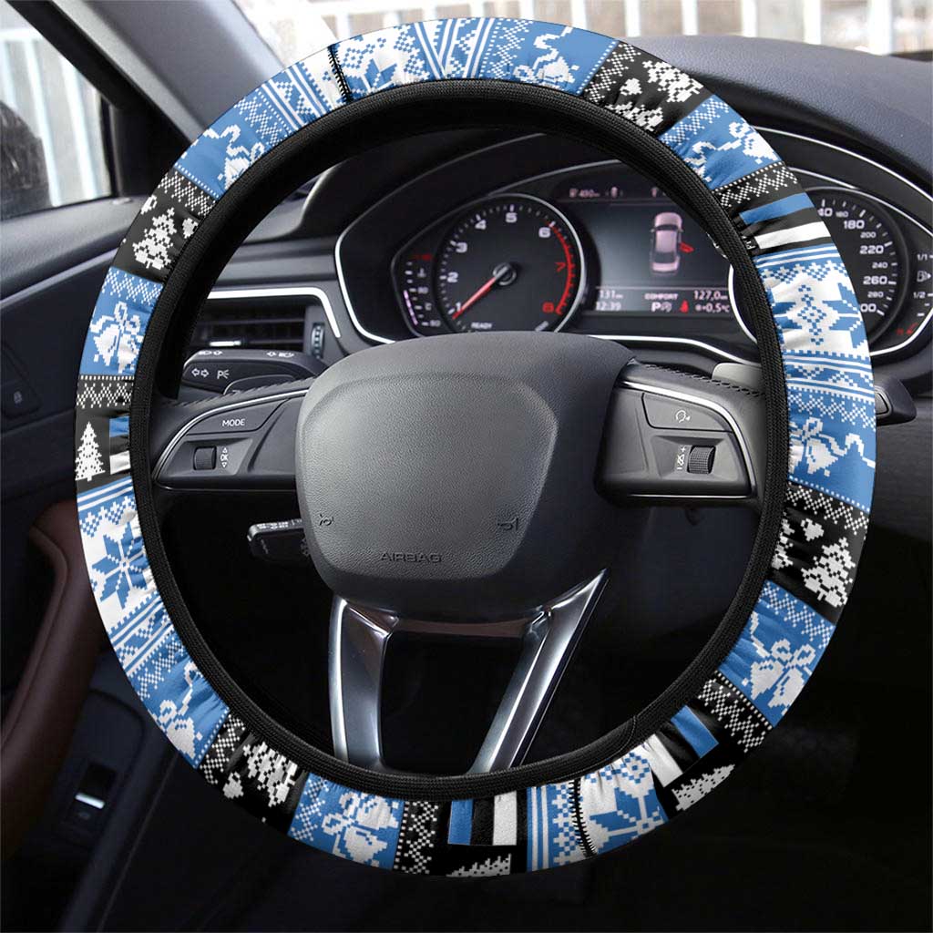 Estonia Christmas Steering Wheel Cover Coat Of Arms Haid Joule - Wonder Print Shop