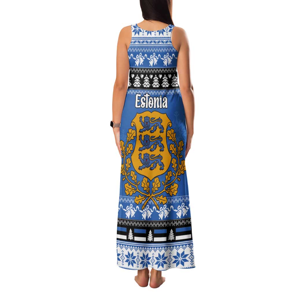 Estonia Christmas Tank Maxi Dress Coat Of Arms Haid Joule - Wonder Print Shop
