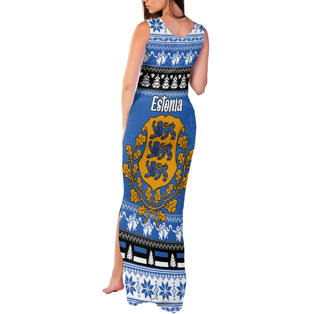 Estonia Christmas Tank Maxi Dress Coat Of Arms Haid Joule - Wonder Print Shop