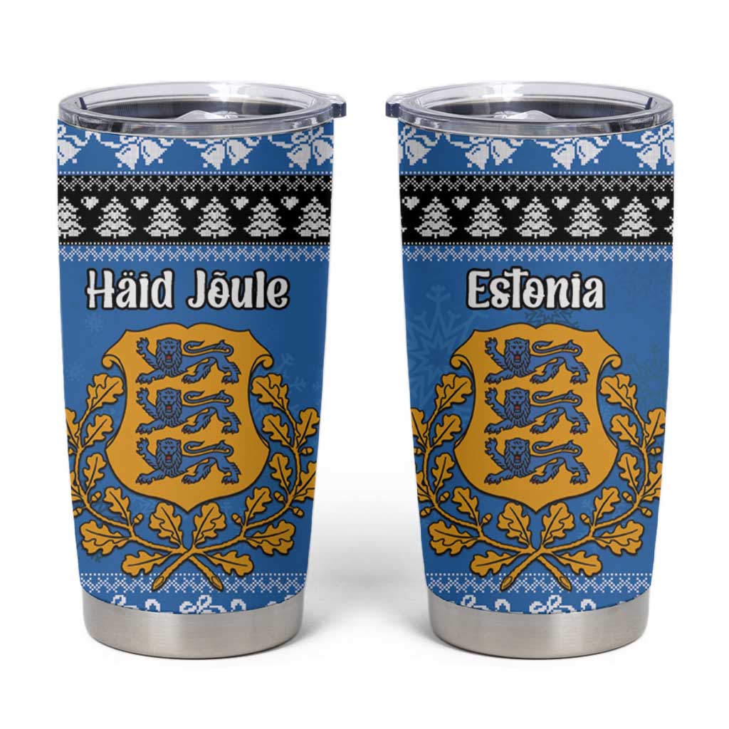 Estonia Christmas Tumbler Cup Coat Of Arms Haid Joule - Wonder Print Shop