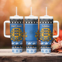 Estonia Christmas Tumbler With Handle Coat Of Arms Haid Joule - Wonder Print Shop