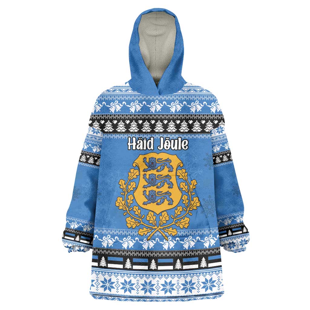 Estonia Christmas Wearable Blanket Hoodie Coat Of Arms Haid Joule - Wonder Print Shop