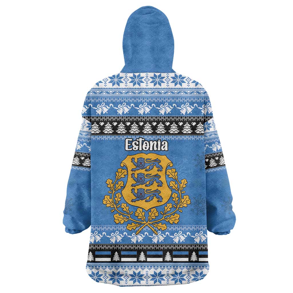 Estonia Christmas Wearable Blanket Hoodie Coat Of Arms Haid Joule - Wonder Print Shop