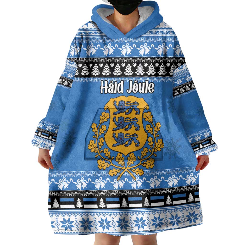 Estonia Christmas Wearable Blanket Hoodie Coat Of Arms Haid Joule - Wonder Print Shop