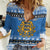 Estonia Christmas Women Casual Shirt Coat Of Arms Haid Joule - Wonder Print Shop