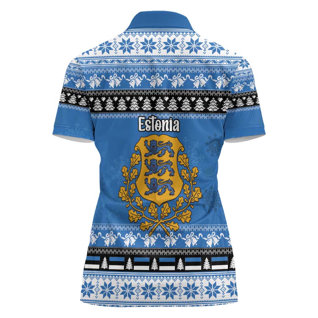 Estonia Christmas Women Polo Shirt Coat Of Arms Haid Joule - Wonder Print Shop