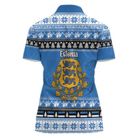 Estonia Christmas Women Polo Shirt Coat Of Arms Haid Joule - Wonder Print Shop