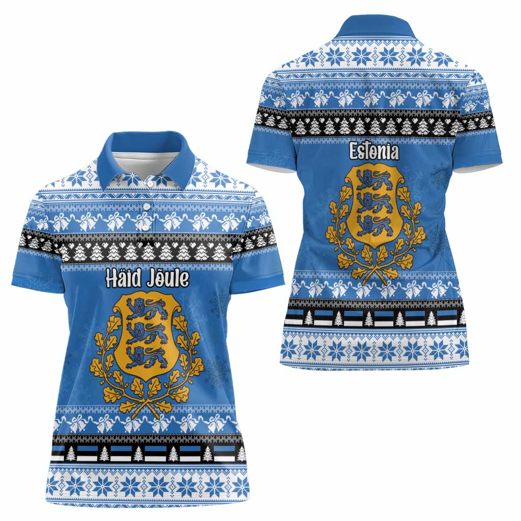 Estonia Christmas Women Polo Shirt Coat Of Arms Haid Joule - Wonder Print Shop