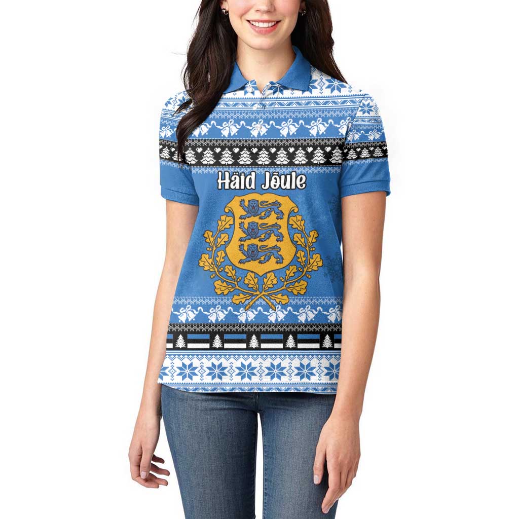 Estonia Christmas Women Polo Shirt Coat Of Arms Haid Joule - Wonder Print Shop
