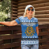 Estonia Christmas Women Polo Shirt Coat Of Arms Haid Joule - Wonder Print Shop