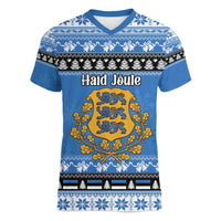 Estonia Christmas Women V-Neck T-Shirt Coat Of Arms Haid Joule - Wonder Print Shop