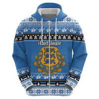 Estonia Christmas Zip Hoodie Coat Of Arms Haid Joule - Wonder Print Shop
