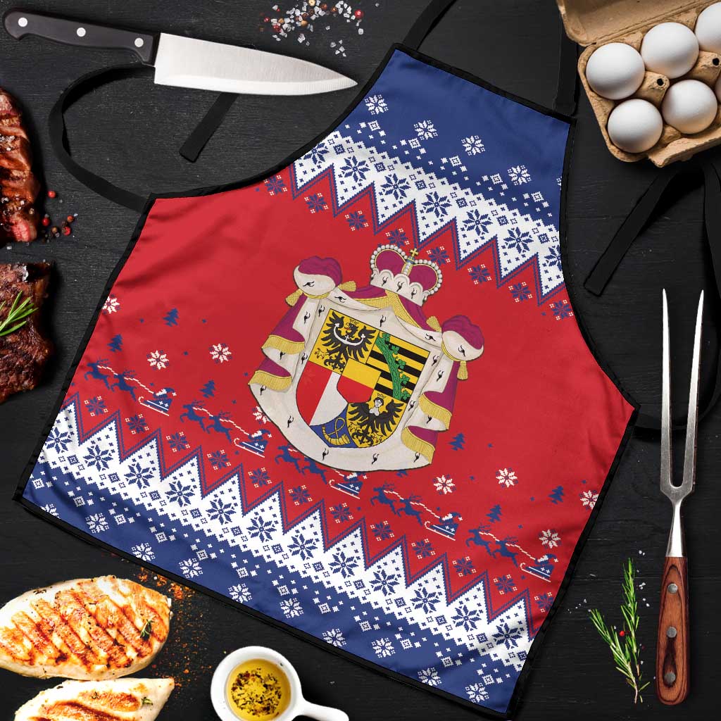 Liechtenstein Christmas Apron Coat Of Arms Frohe Weihnachten - Wonder Print Shop