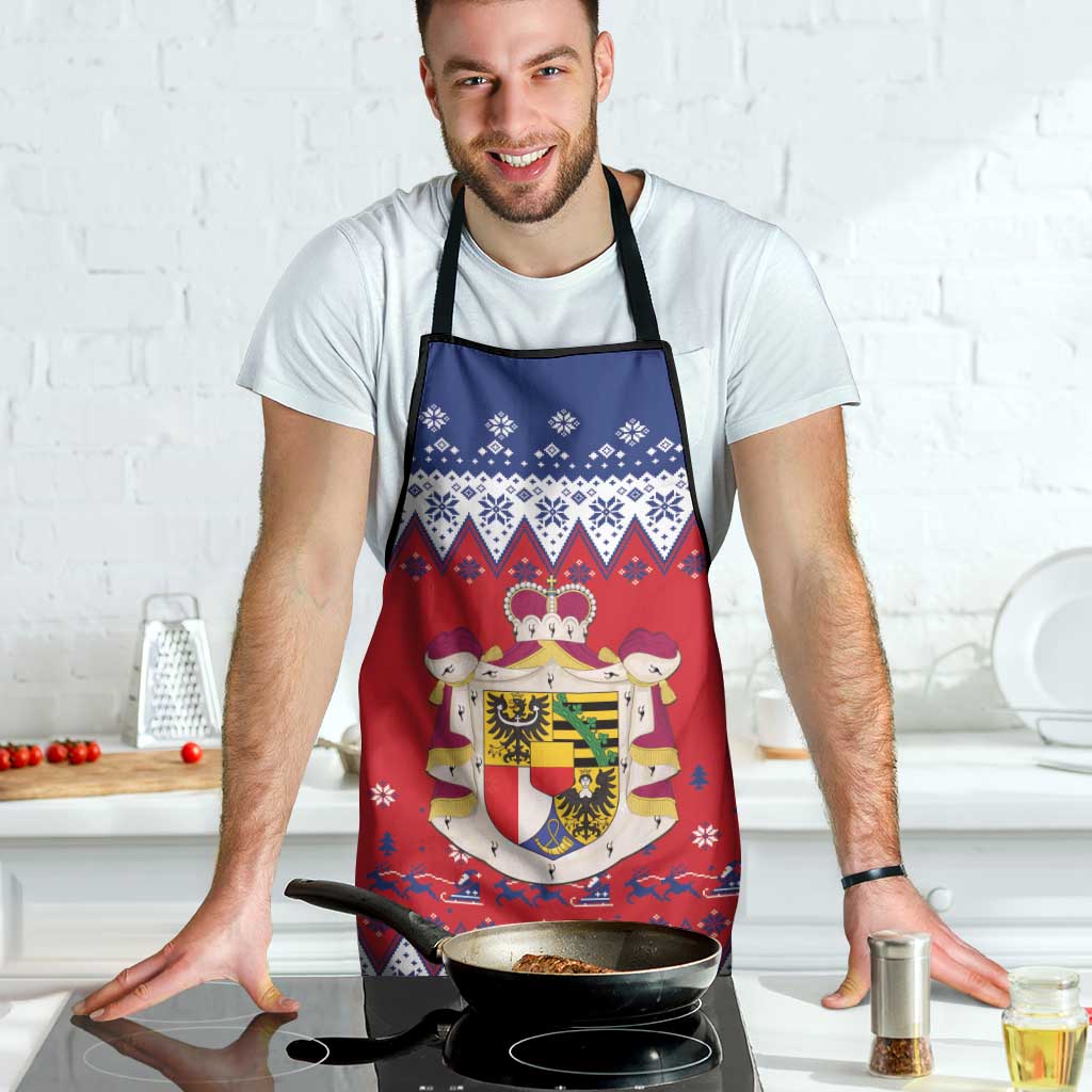 Liechtenstein Christmas Apron Coat Of Arms Frohe Weihnachten - Wonder Print Shop