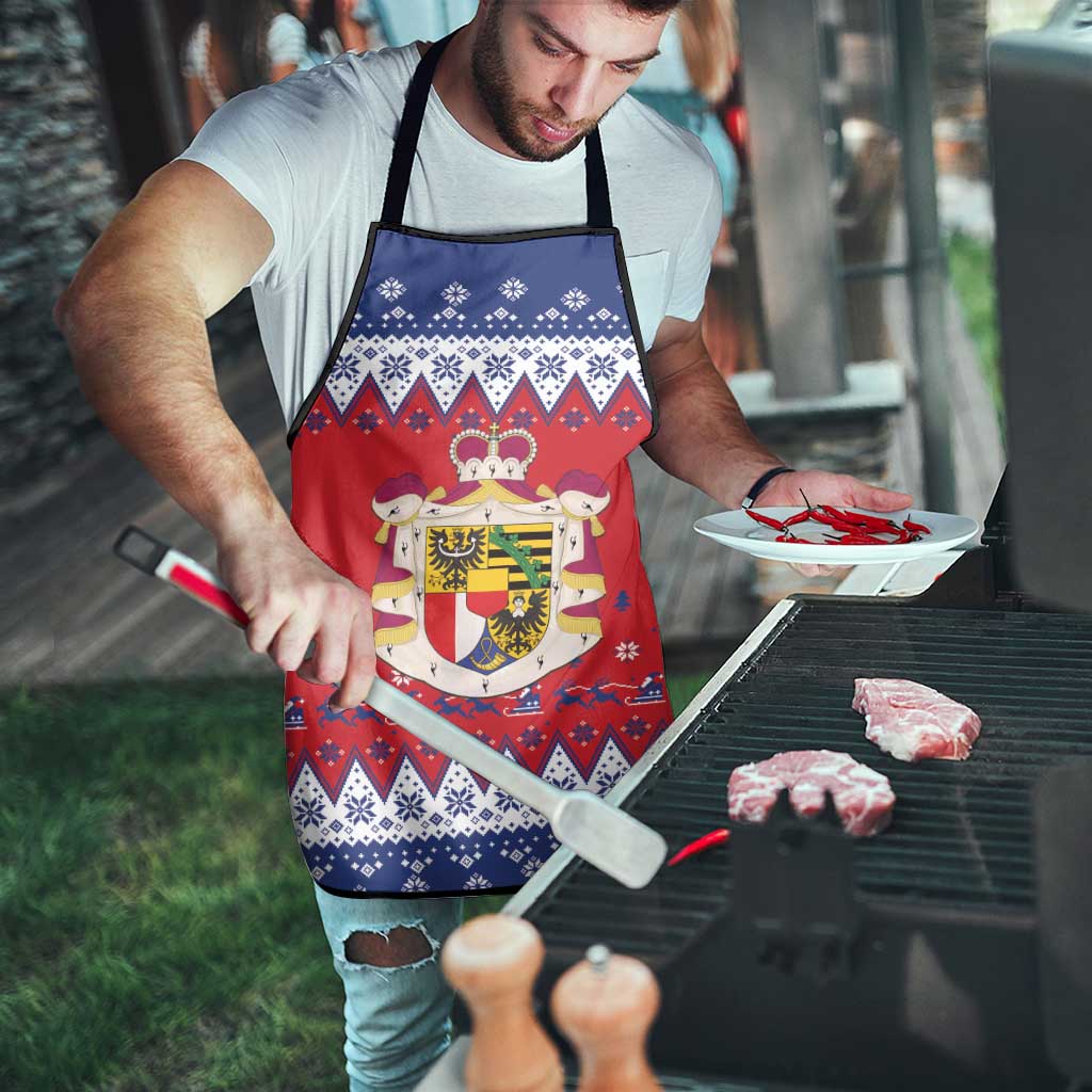 Liechtenstein Christmas Apron Coat Of Arms Frohe Weihnachten - Wonder Print Shop