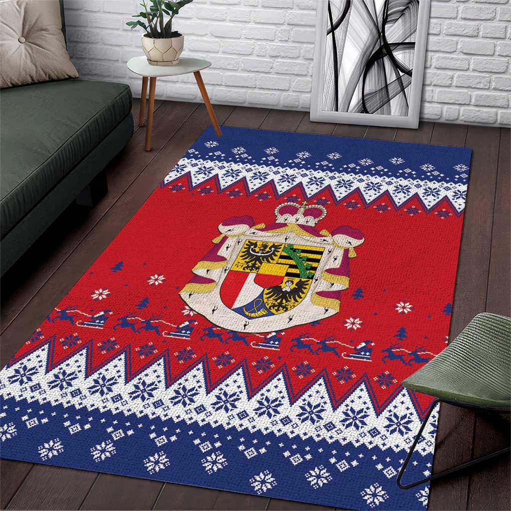 Liechtenstein Christmas Area Rug Coat Of Arms Frohe Weihnachten - Wonder Print Shop