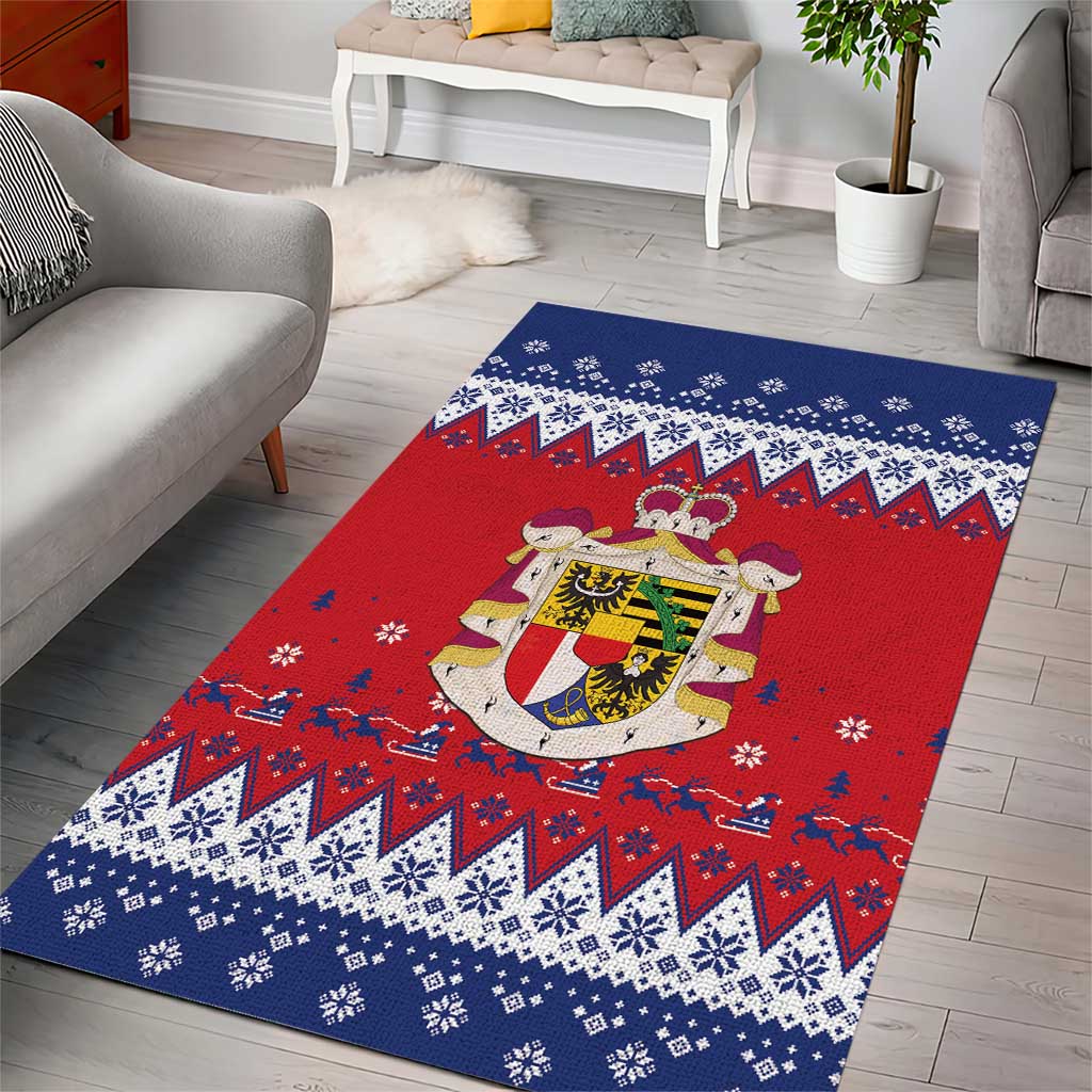 Liechtenstein Christmas Area Rug Coat Of Arms Frohe Weihnachten - Wonder Print Shop