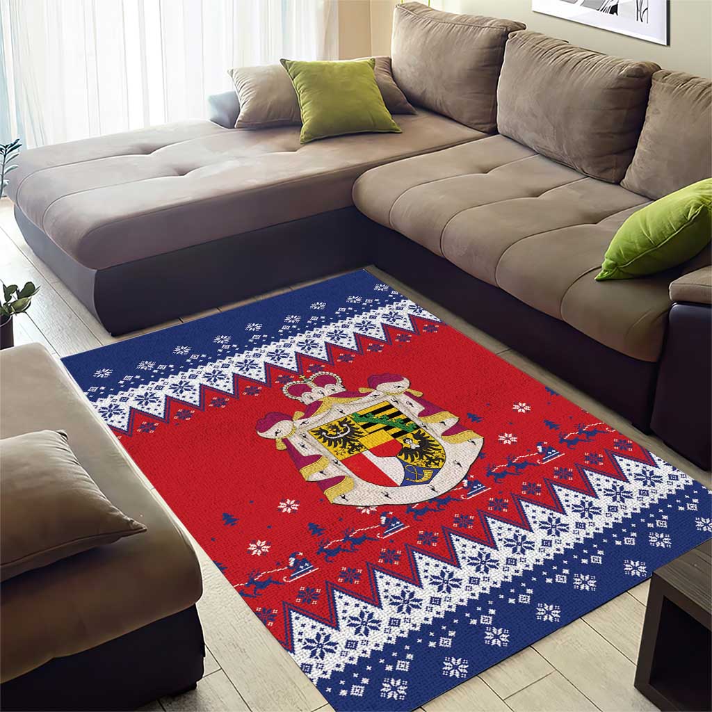 Liechtenstein Christmas Area Rug Coat Of Arms Frohe Weihnachten - Wonder Print Shop