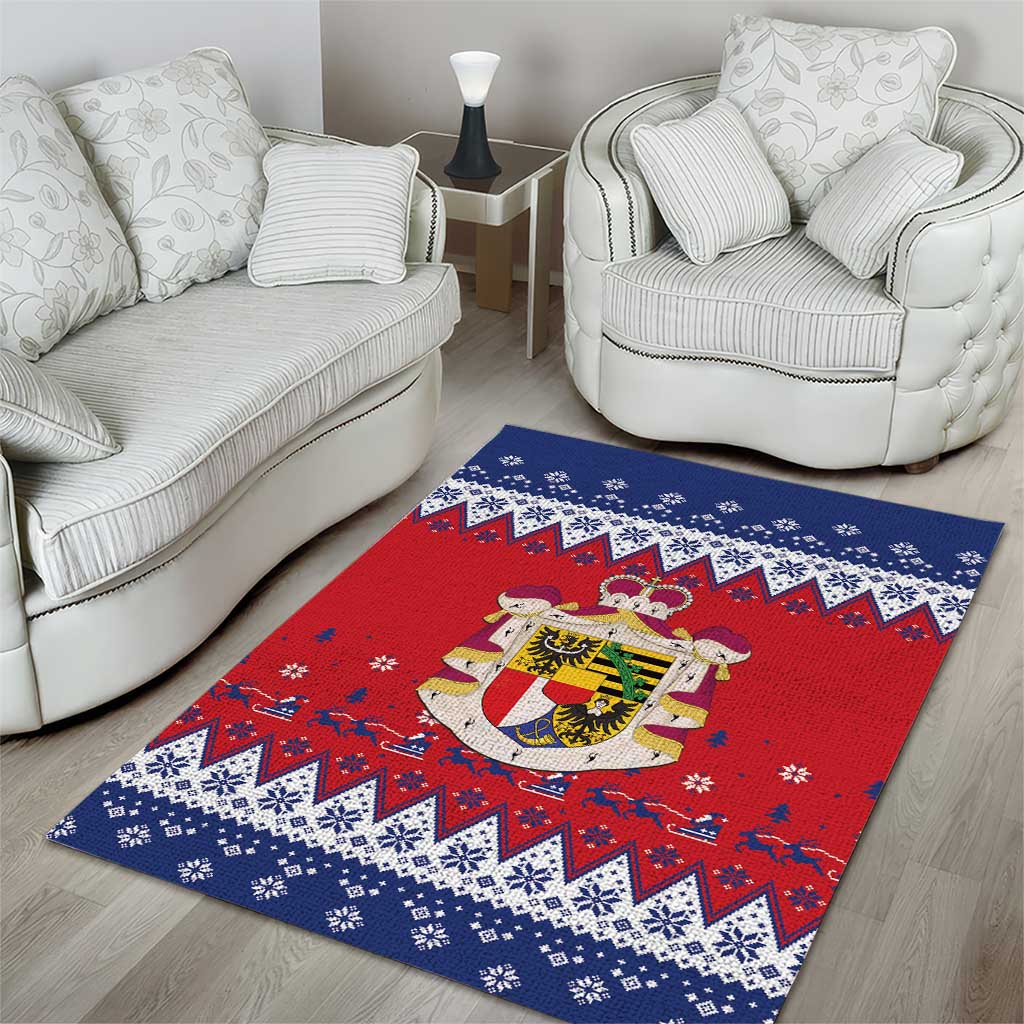 Liechtenstein Christmas Area Rug Coat Of Arms Frohe Weihnachten - Wonder Print Shop