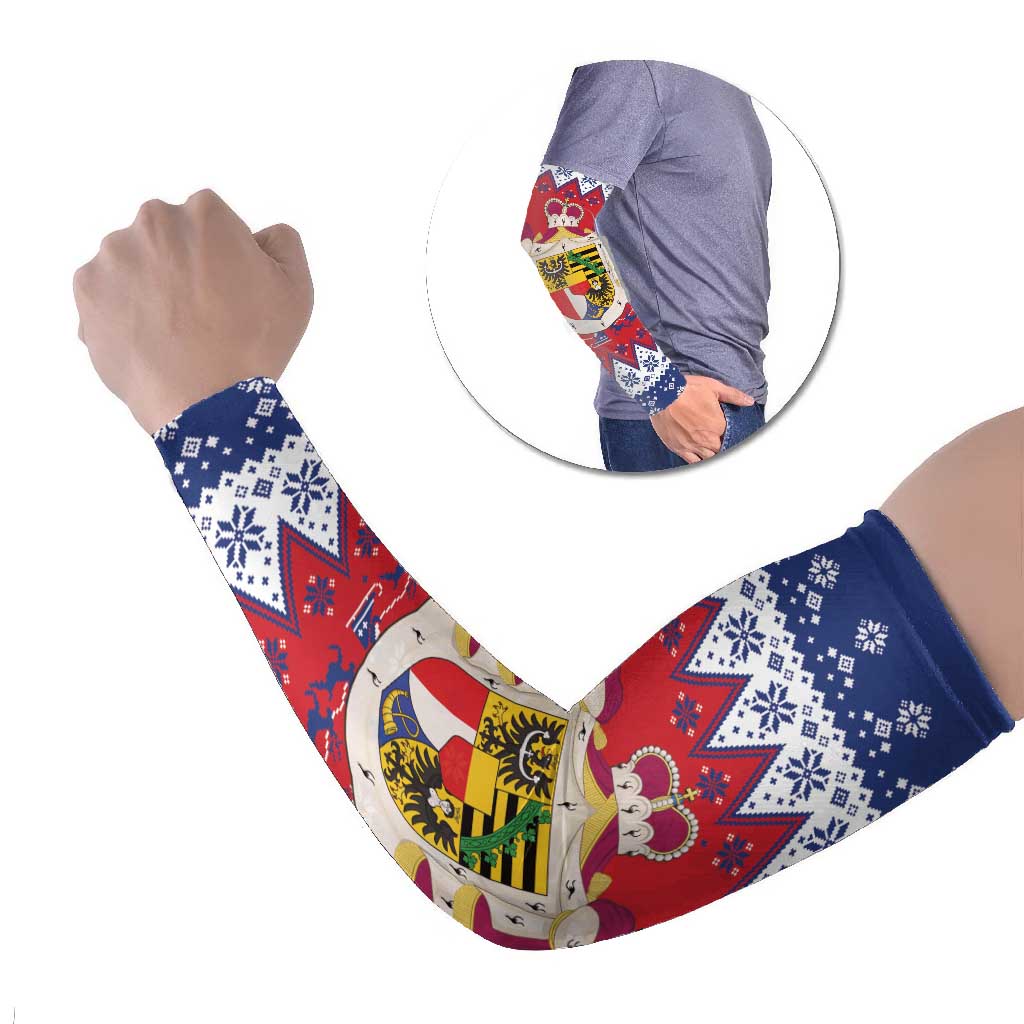 Liechtenstein Christmas Arm Sleeves Coat Of Arms Frohe Weihnachten - Wonder Print Shop