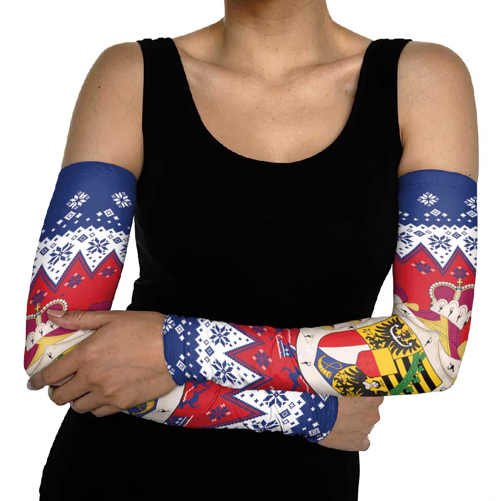 Liechtenstein Christmas Arm Sleeves Coat Of Arms Frohe Weihnachten - Wonder Print Shop