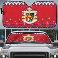 Liechtenstein Christmas Auto Sun Shade Coat Of Arms Frohe Weihnachten - Wonder Print Shop