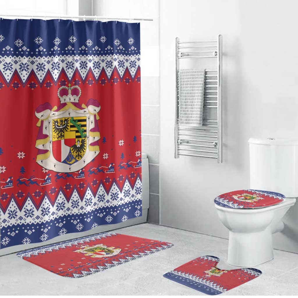 Liechtenstein Christmas Bathroom Set Coat Of Arms Frohe Weihnachten - Wonder Print Shop