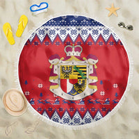 Liechtenstein Christmas Beach Blanket Coat Of Arms Frohe Weihnachten - Wonder Print Shop