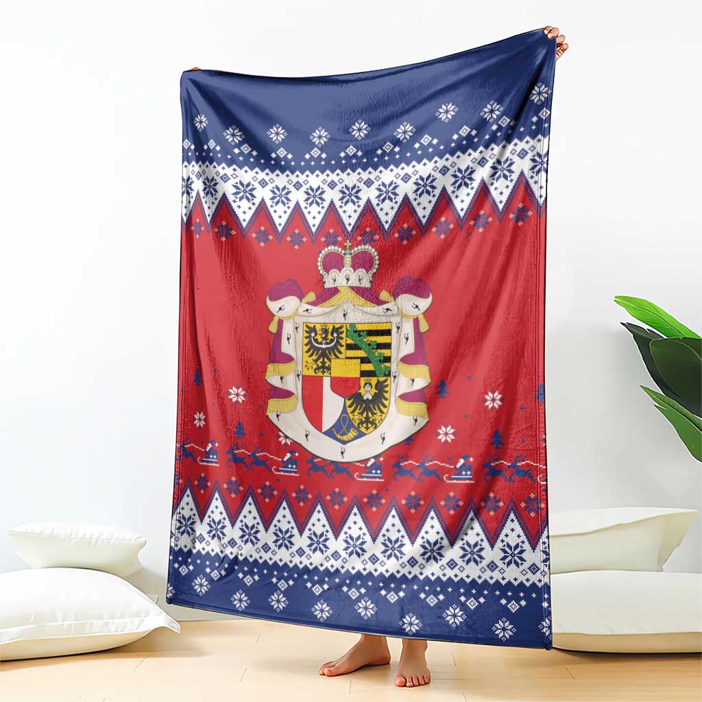 Liechtenstein Christmas Blanket Coat Of Arms Frohe Weihnachten - Wonder Print Shop