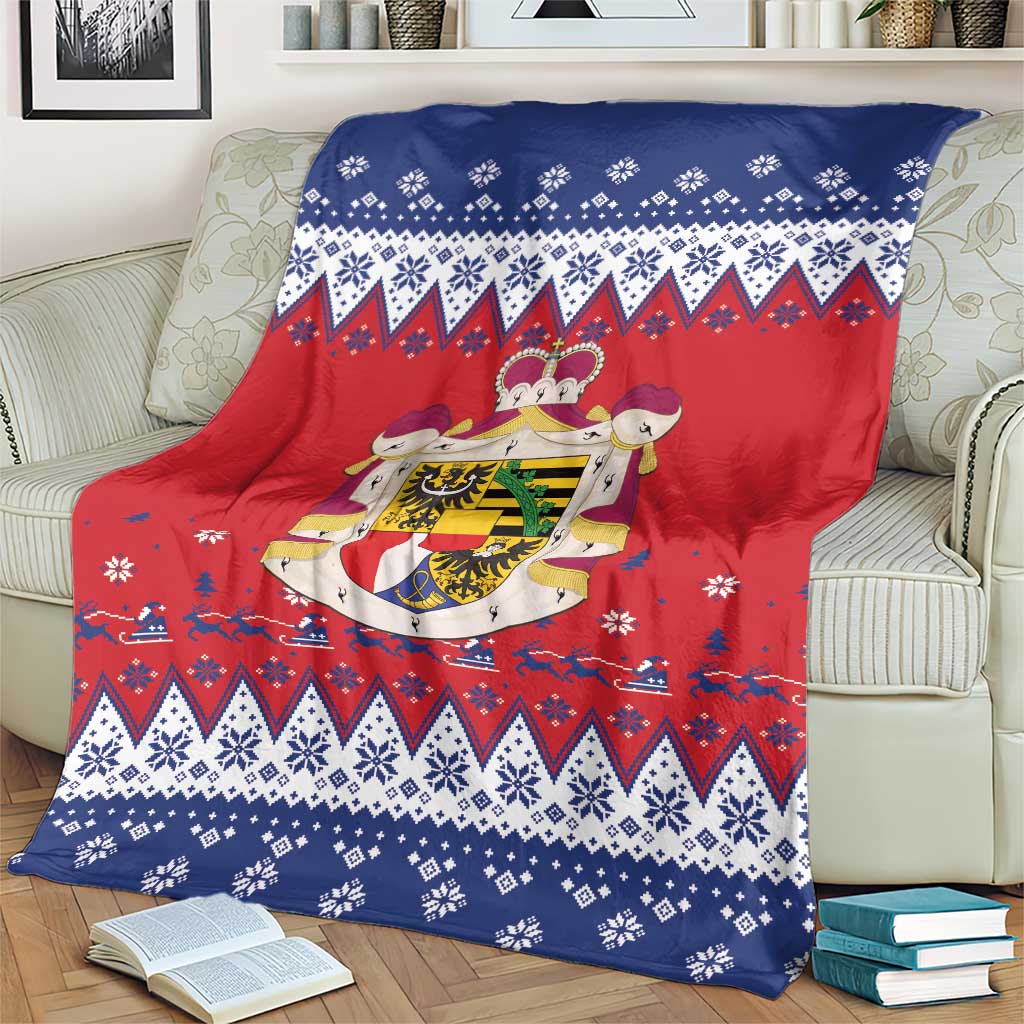 Liechtenstein Christmas Blanket Coat Of Arms Frohe Weihnachten - Wonder Print Shop