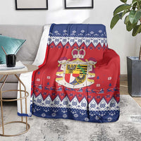 Liechtenstein Christmas Blanket Coat Of Arms Frohe Weihnachten - Wonder Print Shop