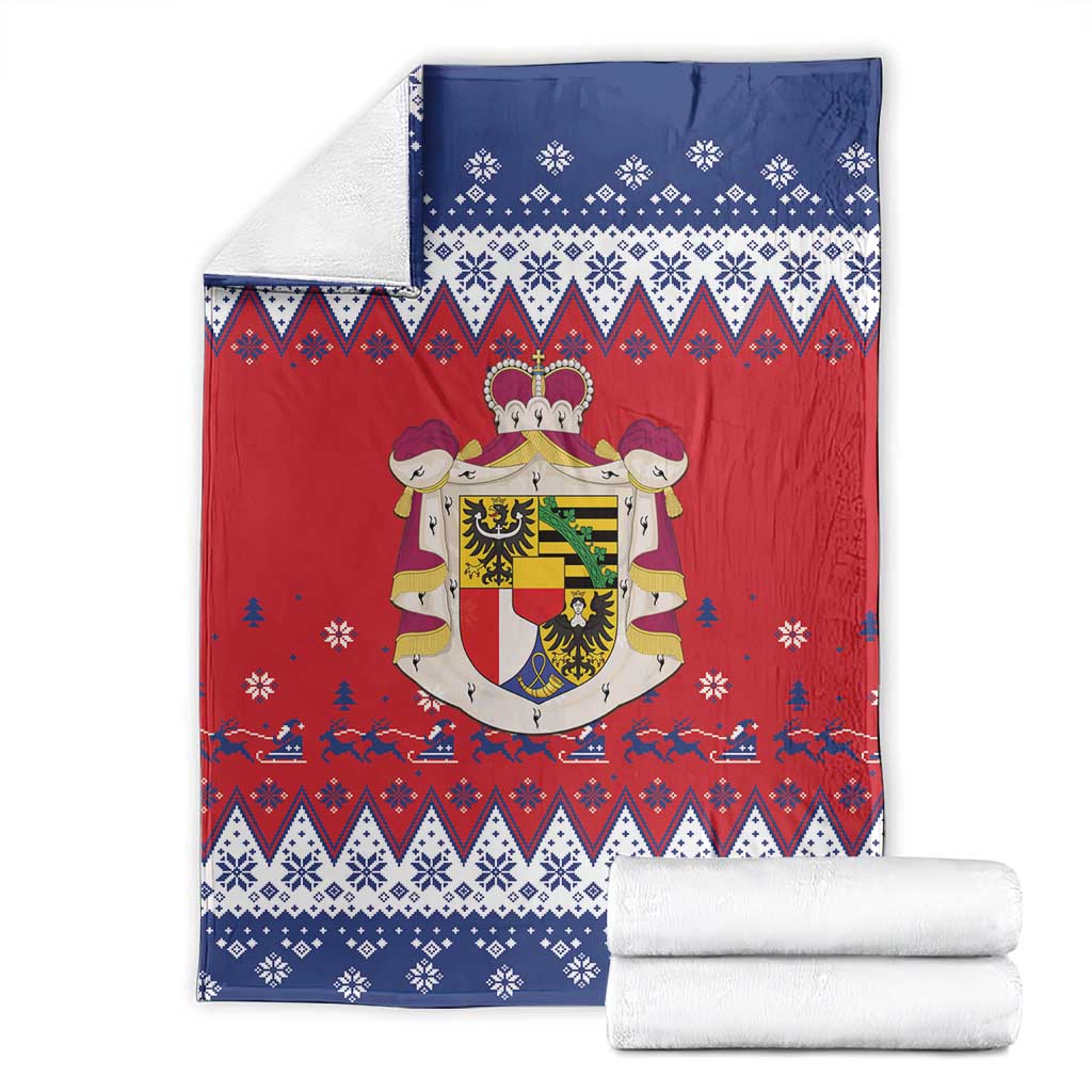 Liechtenstein Christmas Blanket Coat Of Arms Frohe Weihnachten - Wonder Print Shop