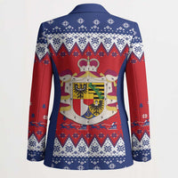 Liechtenstein Christmas Blazer Coat Of Arms Frohe Weihnachten - Wonder Print Shop