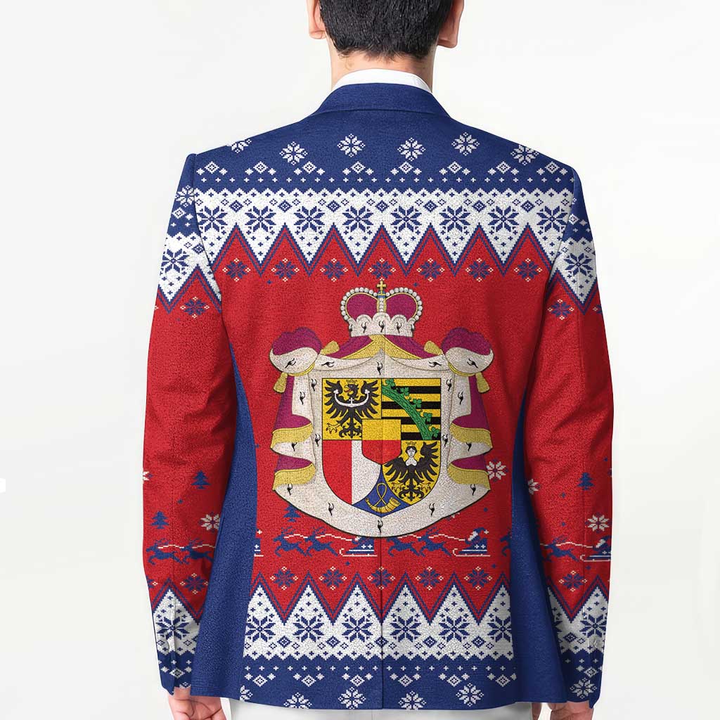 Liechtenstein Christmas Blazer Coat Of Arms Frohe Weihnachten - Wonder Print Shop