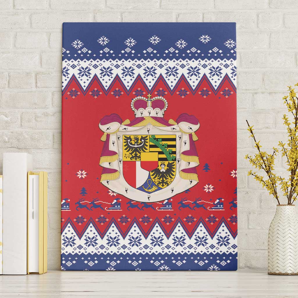 Liechtenstein Christmas Canvas Wall Art Coat Of Arms Frohe Weihnachten - Wonder Print Shop