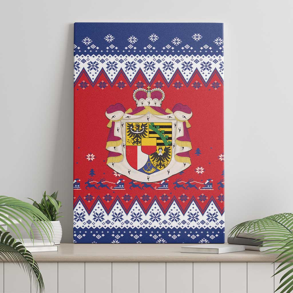 Liechtenstein Christmas Canvas Wall Art Coat Of Arms Frohe Weihnachten - Wonder Print Shop