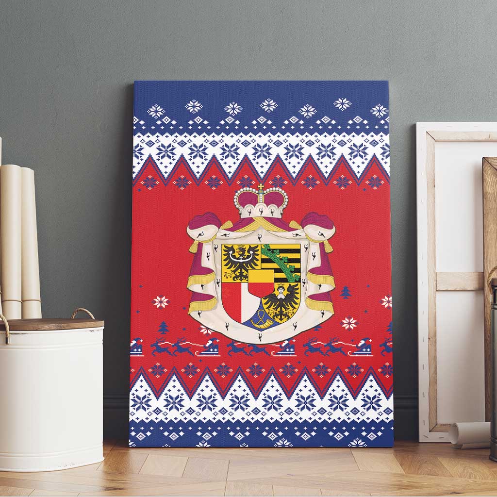 Liechtenstein Christmas Canvas Wall Art Coat Of Arms Frohe Weihnachten - Wonder Print Shop