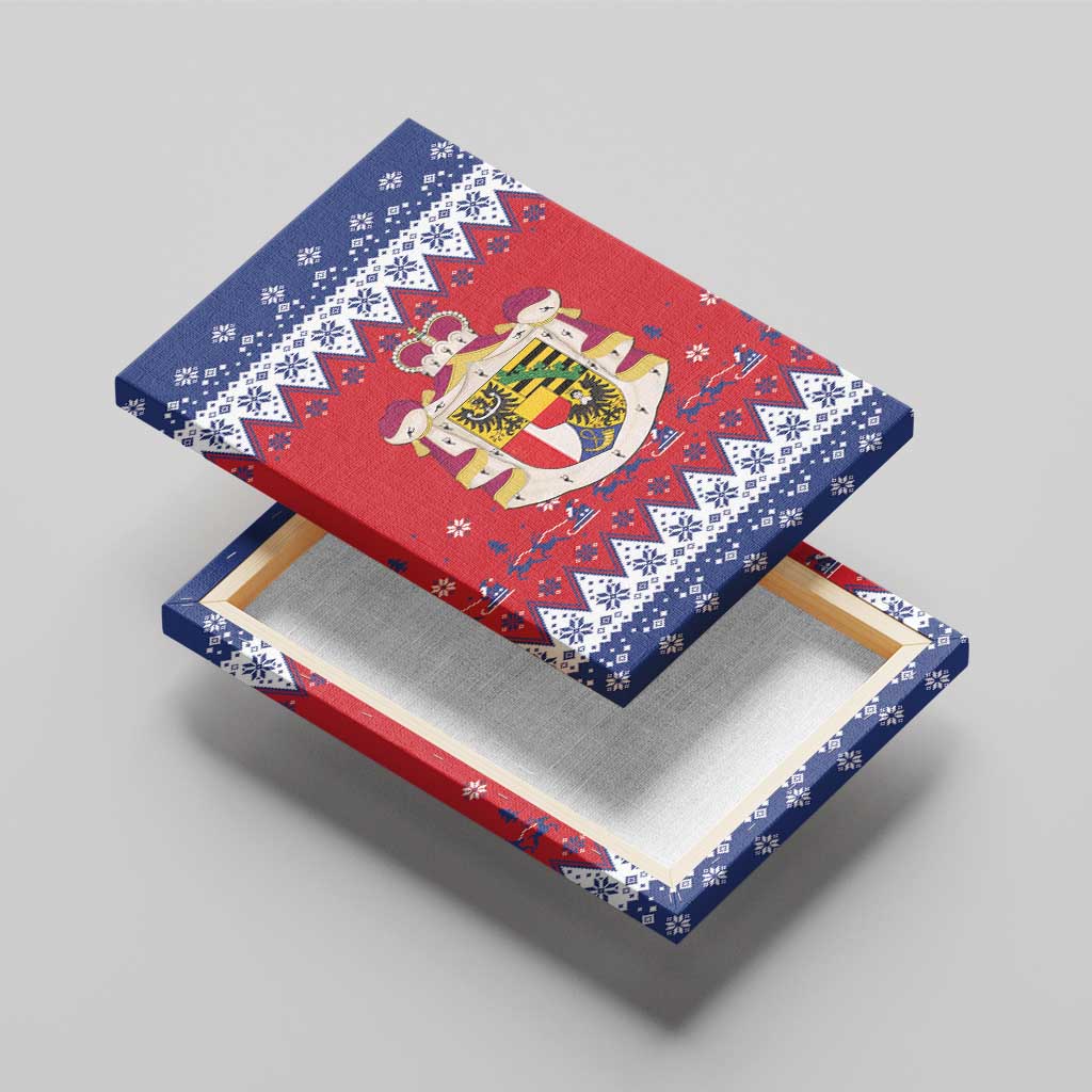 Liechtenstein Christmas Canvas Wall Art Coat Of Arms Frohe Weihnachten - Wonder Print Shop