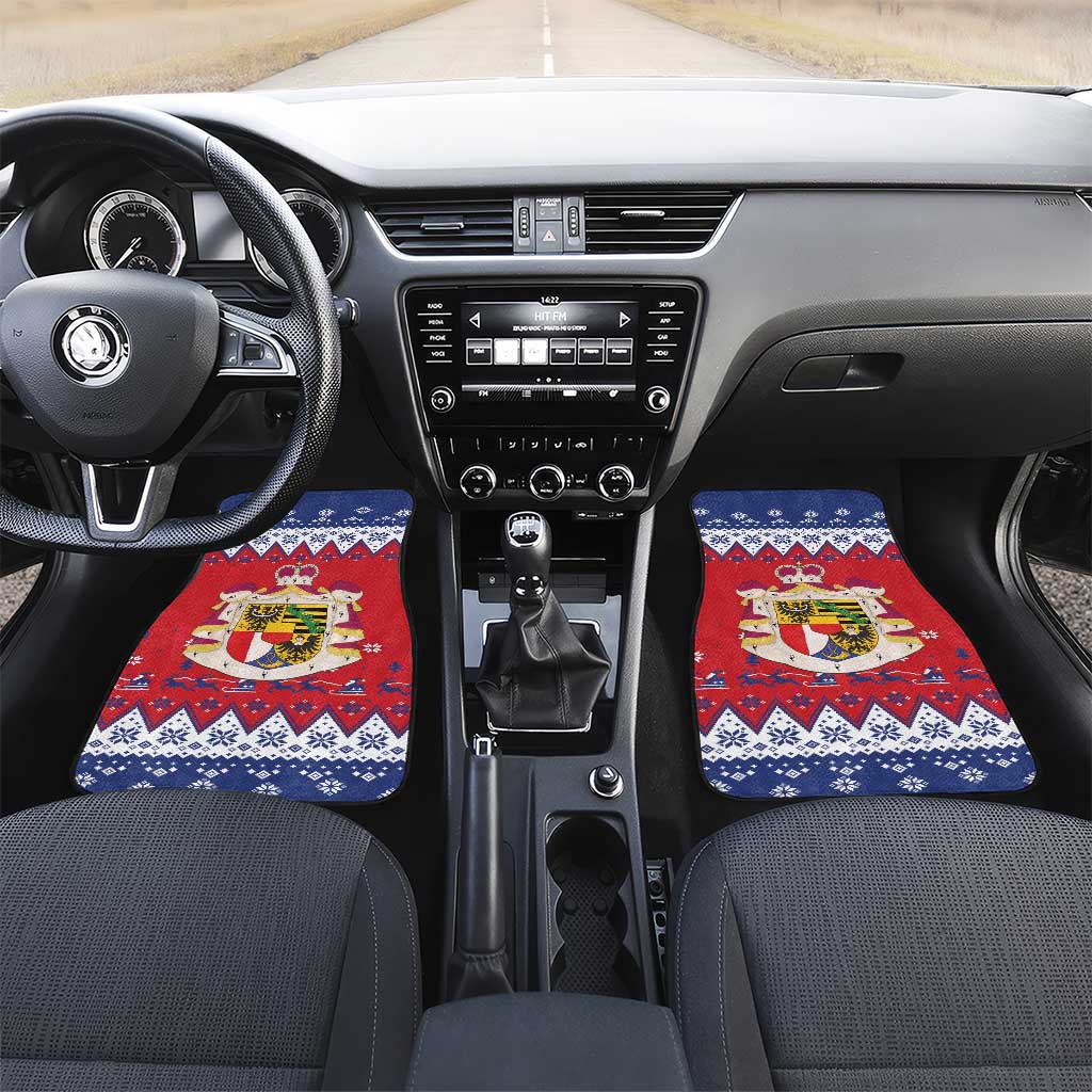 Liechtenstein Christmas Car Mats Coat Of Arms Frohe Weihnachten - Wonder Print Shop