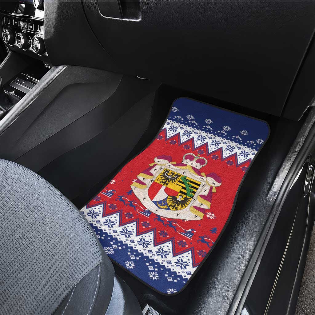 Liechtenstein Christmas Car Mats Coat Of Arms Frohe Weihnachten - Wonder Print Shop