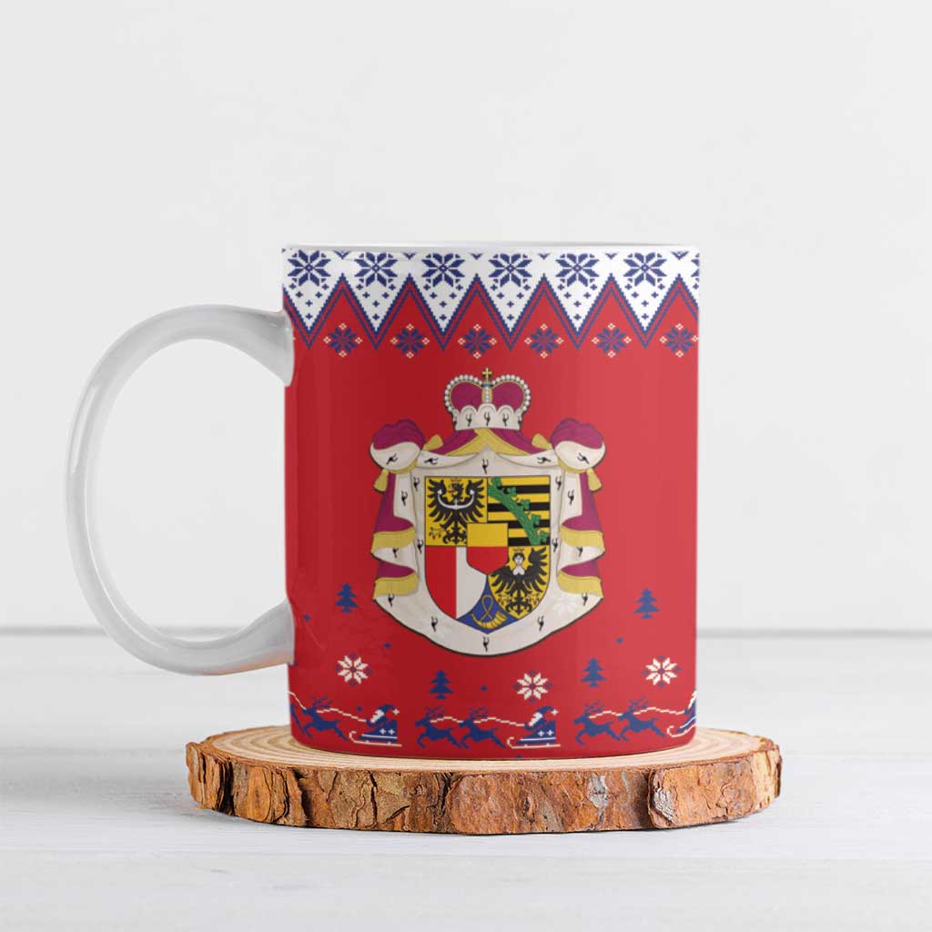 Liechtenstein Christmas Ceramic Mug Coat Of Arms Frohe Weihnachten - Wonder Print Shop